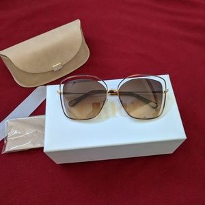 Chloé Poppy Cat-Eye Acetate & Gold-tone Sunglasses